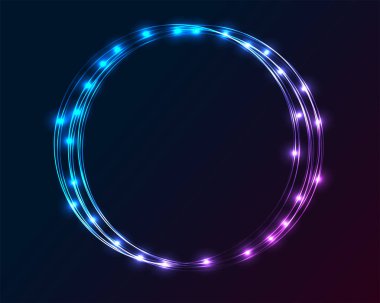Neon canlı yuvarlak çerçeve dekor