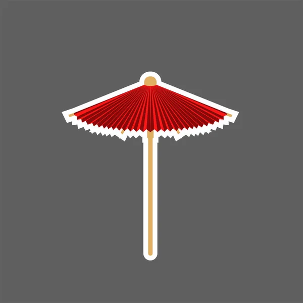 Sticker Cocktail Umbrella Decoration — Stock Vector