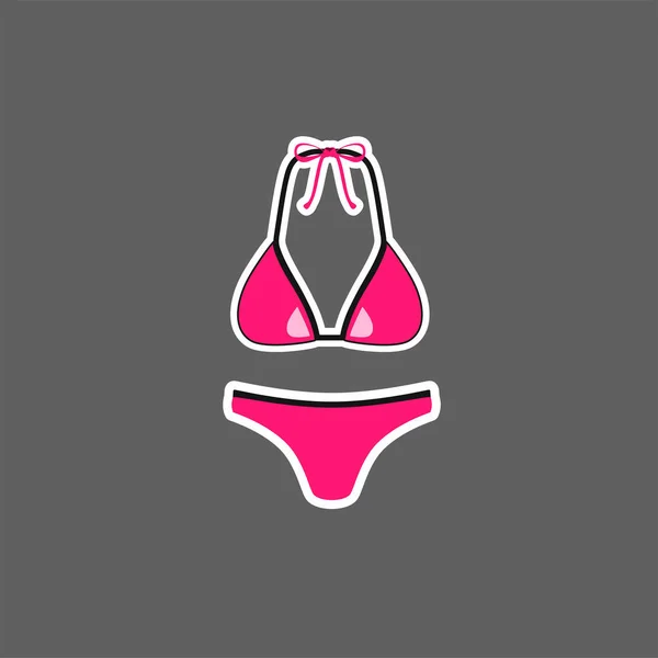 Pink Izolált Fürdőruhát Matrica — Stock Vector