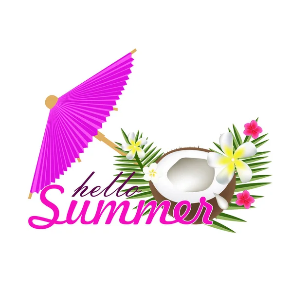 Hallo Sommer Schriftzug Logo Dekor — Stockvektor