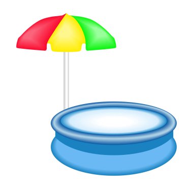 Beyaz arka plan üzerinde kauçuk yüzme havuzu