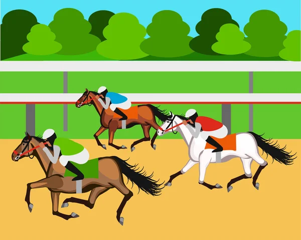 Cavalos Correndo Bandeira Corrida Cavalos — Vetor de Stock