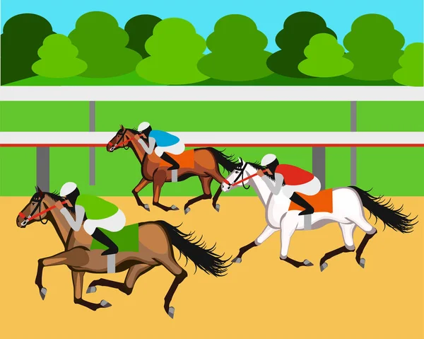 Bannière Course Chevaux — Image vectorielle