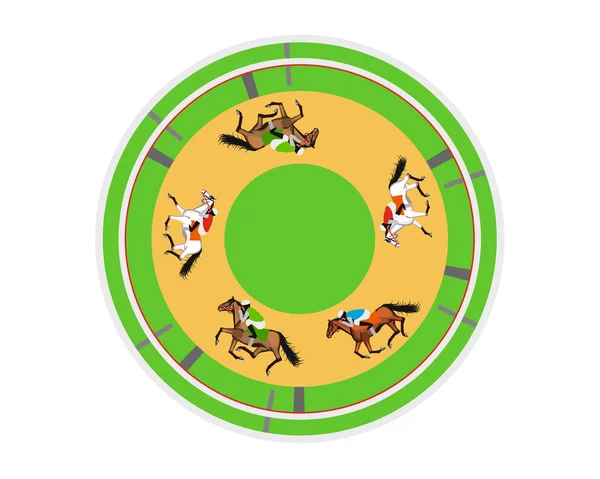 Άλογα Που Τρέχουν Ιπποδρομίες Πανό — Διανυσματικό Αρχείο