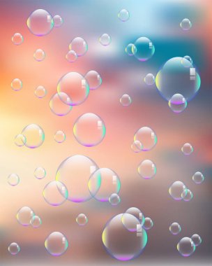 Sabun köpüğü gökyüzü arka plan üzerinde