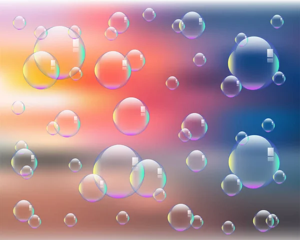 Soap Bubbles Sky Background — Stock Vector