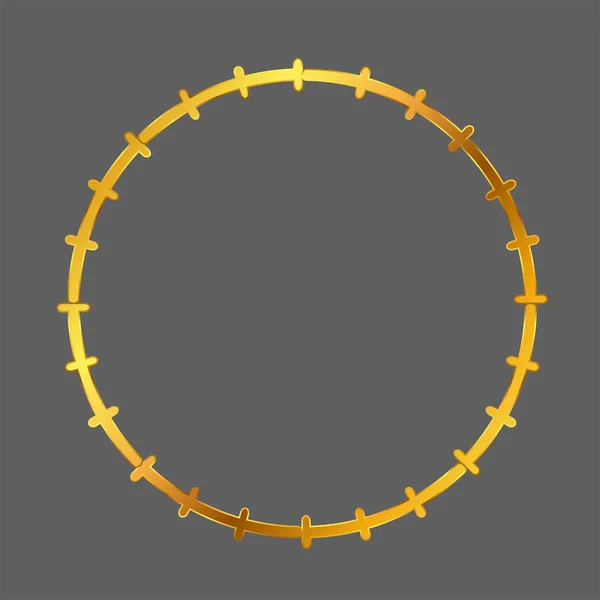 Frame Dekoration Guld Kvadrat Isolerad — Stock vektor