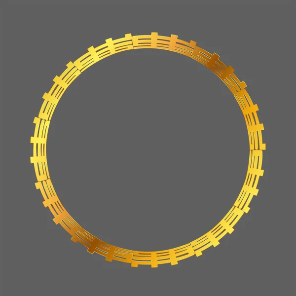 Rahmen Dekoration Gold Quadratisch Isoliert — Stockvektor