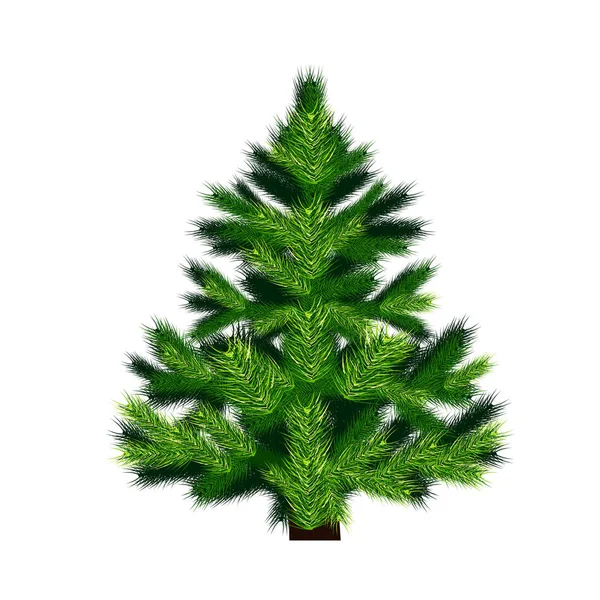 Arbre Noël Nouvel Sur Fond Blanc — Image vectorielle