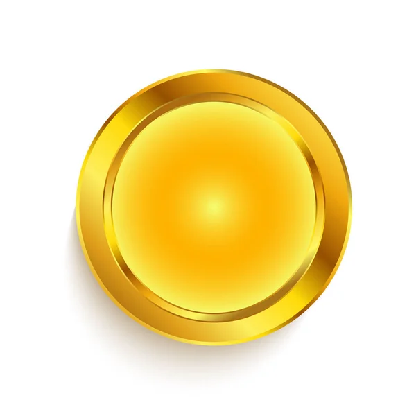 Gold Runde Aufkleber Isoliert Gelb — Stockvektor