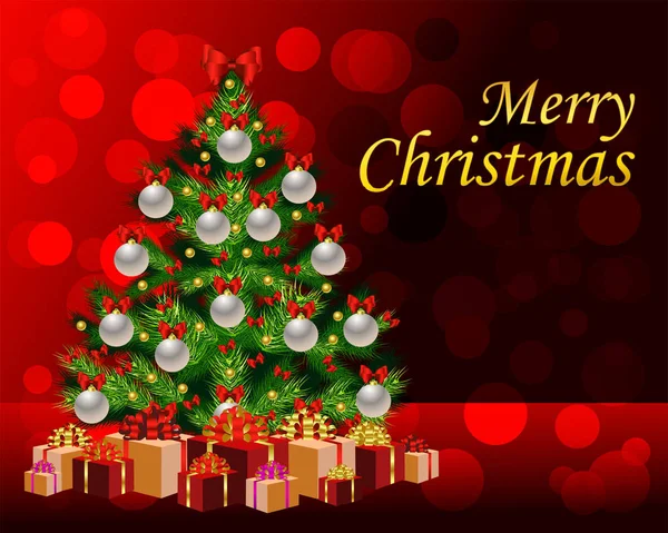 Merry Christmas Greeting Card Decor — Stock Vector