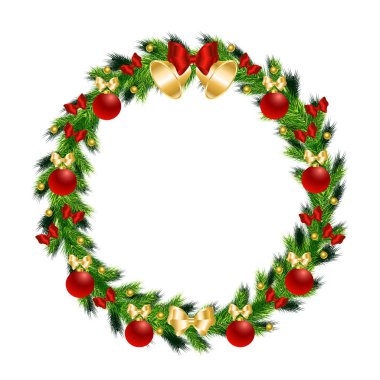 Noel çerçeve dekor dalları ve topları