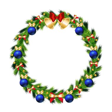 Noel çerçeve dekor dalları ve topları