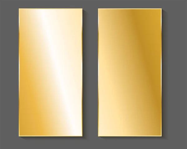 Lege Gouden Vierkante Sticker Geïsoleerd — Stockvector