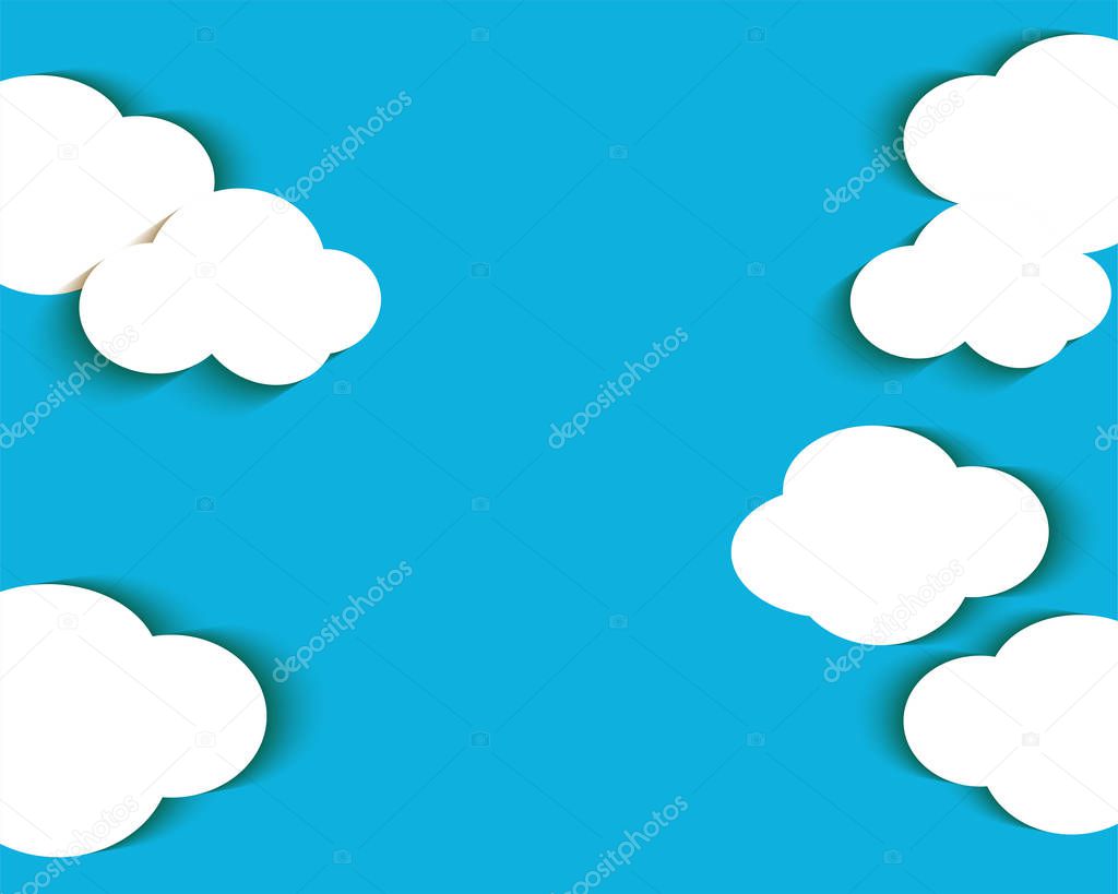 Cloud background with shadow decor