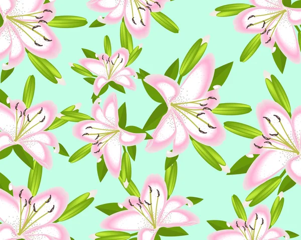 Lily Blommor Dekorativa Banner Bakgrund — Stock vektor