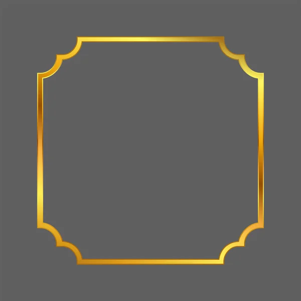 Оздоблення Рамки Золотим Квадратом Ізольовано — стоковий вектор