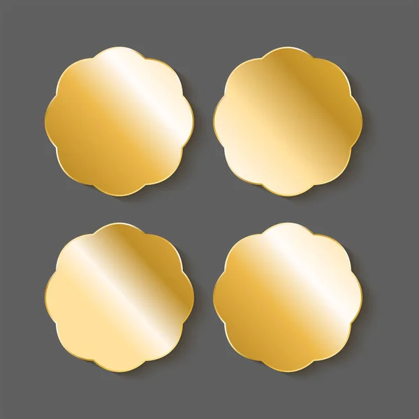 Stickers Icons Gold Empty Decor — Stock Vector