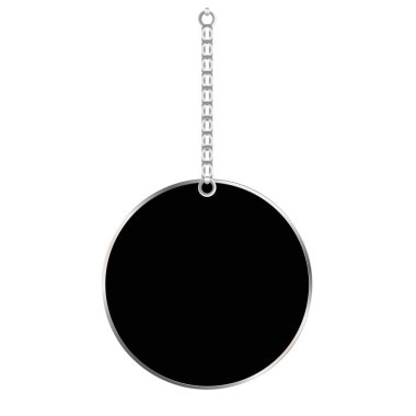 Gümüş zincir dekor yuvarlak etiket