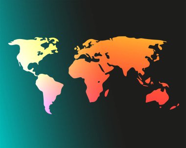 Dünya haritası farklı renk dekor