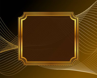 Arka planda çerçeve, altın çizgiler