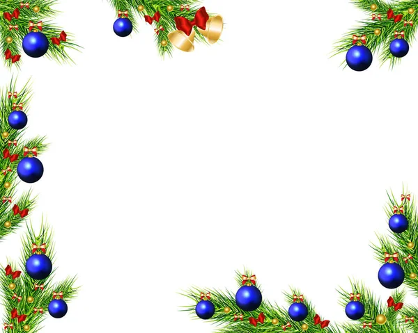 Arbre Noël Cadre Avec Jouets — Image vectorielle