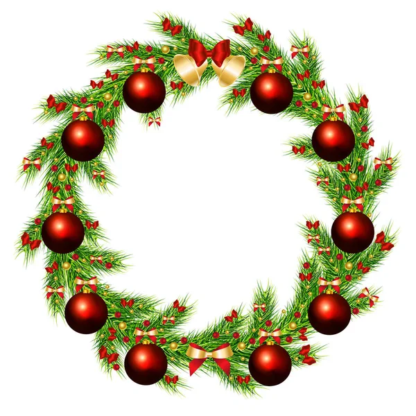 Διακόσμηση Δέντρου Χριστουγεννιάτικο Δέντρο Απομονωμένη — Διανυσματικό Αρχείο