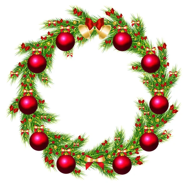 Árbol Navidad Decoración Del Marco Aislado — Archivo Imágenes Vectoriales