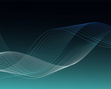 Karanlık arka planda renkli vektör dalgası duman 