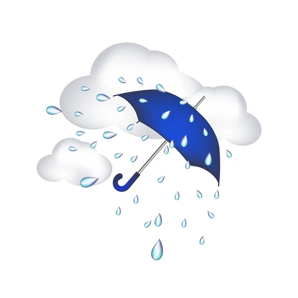 伞叶雨装饰孤立 — 图库矢量图片