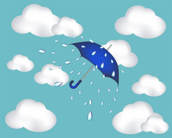 伞叶雨装饰横幅 — 图库矢量图片