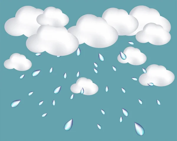 雲の雨の背景の装飾バナー — ストックベクタ