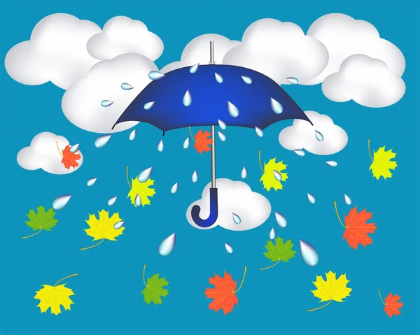伞叶雨装饰横幅 — 图库矢量图片