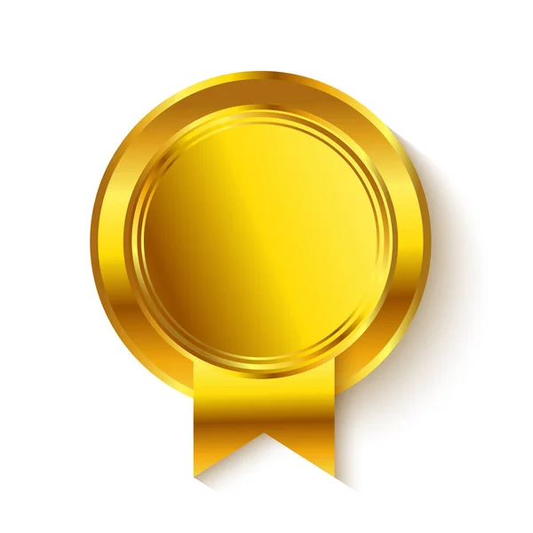 Χρυσό Στρογγυλό Μετάλλιο Σκιά — Διανυσματικό Αρχείο
