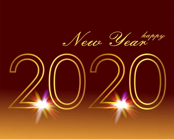 Tarjeta Postal Greating Año Nuevo 2020 — Vector de stock