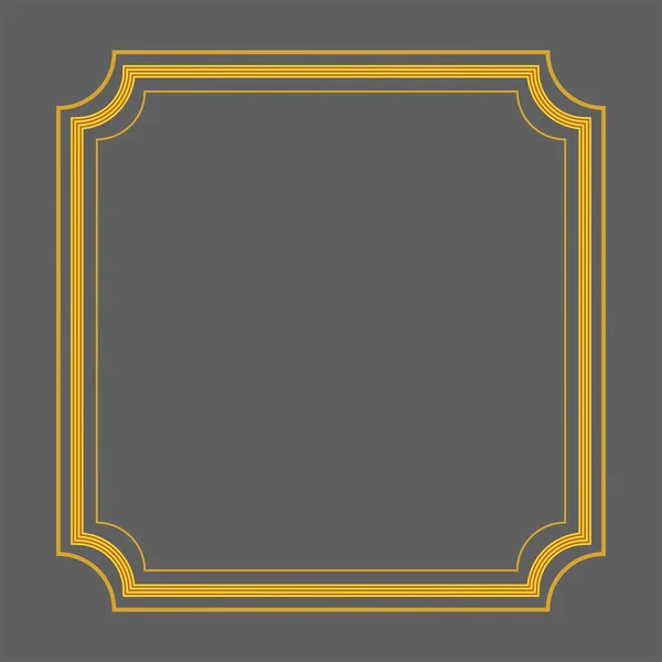 Оздоблення Рамки Золотим Квадратом Ізольовано — стоковий вектор