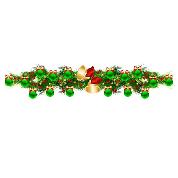 Branche Arbre Noël Avec Jouets — Image vectorielle