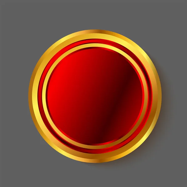 Gold Red Sticker Isolated Shadow — Stock Vector