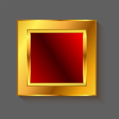 Gölgeli altın kare etiket