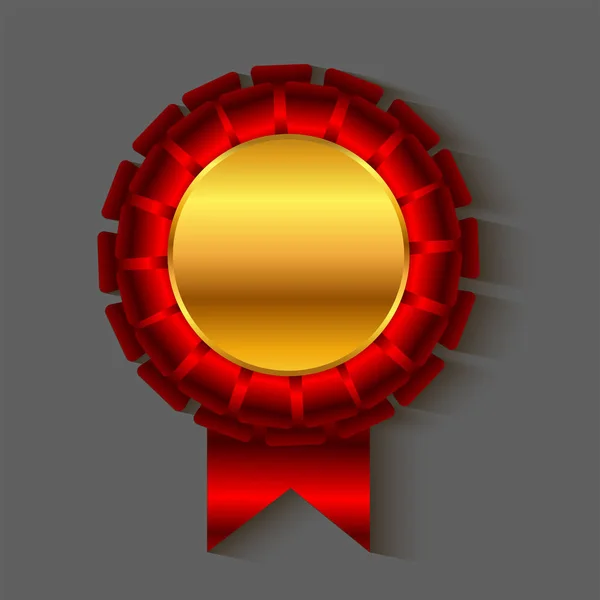 Gouden Ronde Medaille Met Schaduw — Stockvector