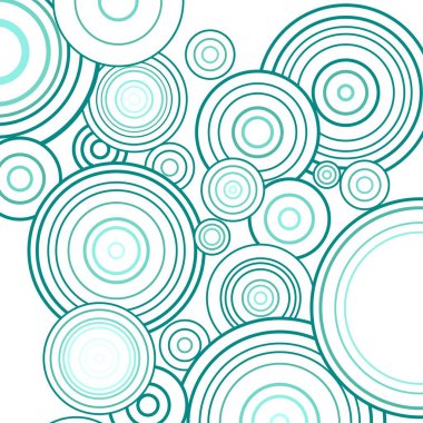 Beyaz arka planda, süsleme karanlık, mavi ve turkuaz daire