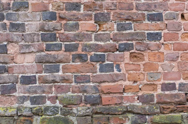 Vieux Mur Briques Endommagé Avec Béton — Photo