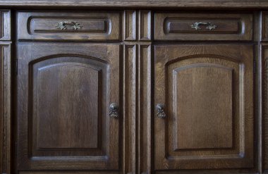 antika ahşap mobilya parçaları closeup görünümü