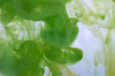 yeşil beyaz arka plan üzerinde duman bulutları