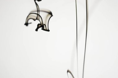 Beyaz arka plan üzerinde koyu duman bulutları