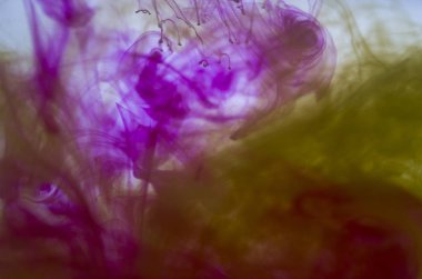 Su, mürekkep lekesi, arka plan akrilik renkler 