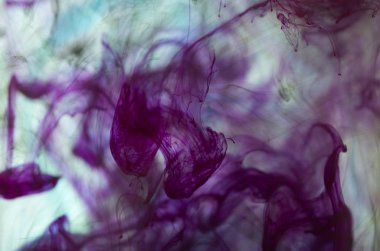 Su, mürekkep lekesi, arka plan akrilik renkler 