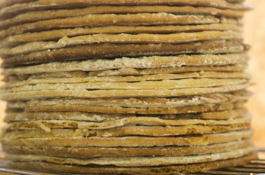 pasta katmanlar yığını closeup görünümü