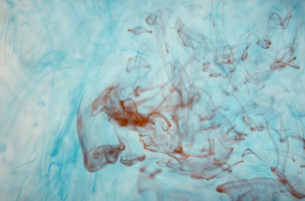 clouds of blue smoke over white background