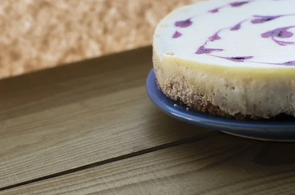 おいしいケーキと甘いクリームのクローズ アップ ビュー — ストック写真